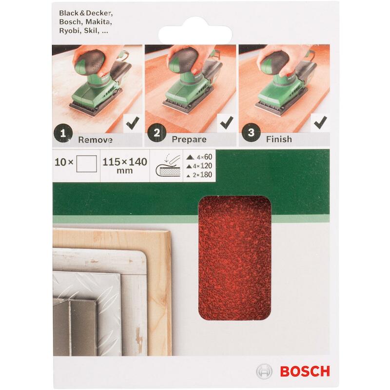 SET SCHUURVELLEN 115X140MM  2609256B18 DIVERS(10ST