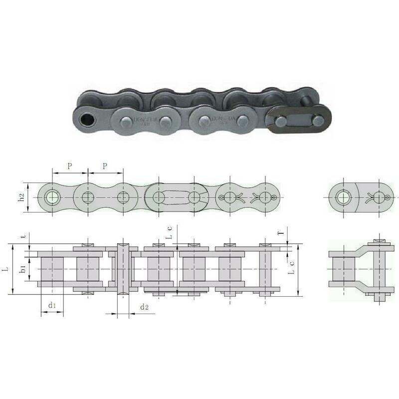 KETTING - DONGHUA 16B-1 - ROESTVAST STAAL SIMPLEX1 INCH
