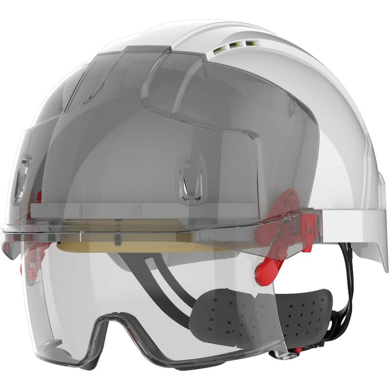 Jsp - Safety helmet - evo VISTAlens - With integrated eyewear - Vented - Wheel ratchet - White - 03043016