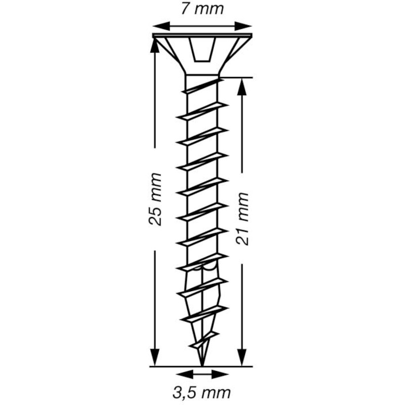 Spax - Vis pour panneau d'aggloméré - Tête fraisée - t-star plus T20 - Filetage total - Acier wirox - ø 3,5 x 25 mm - 02338404