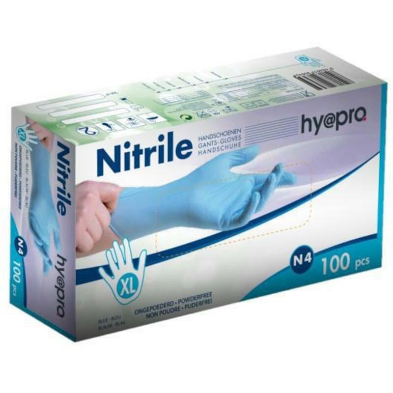 HANDSCHOEN NITRIL BLAUW     9001167 XL (100ST)HY@P