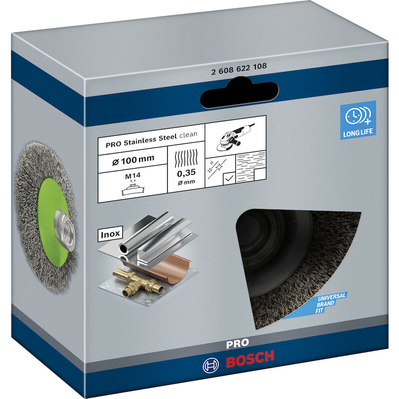 BROSSE CONIQUE 100MM        2608622108 INOX  BOSCH
