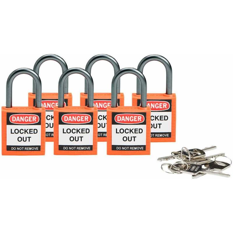 COMP SAFE PADLOCK 32MM SHA KD ORG/6    BRADY   6ST