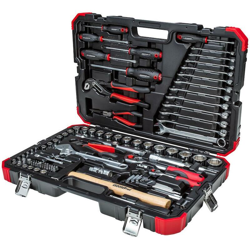 RATEL+HANDDOPPEN 1/4"+1/2"  R4600(100ST)GEDORE RED