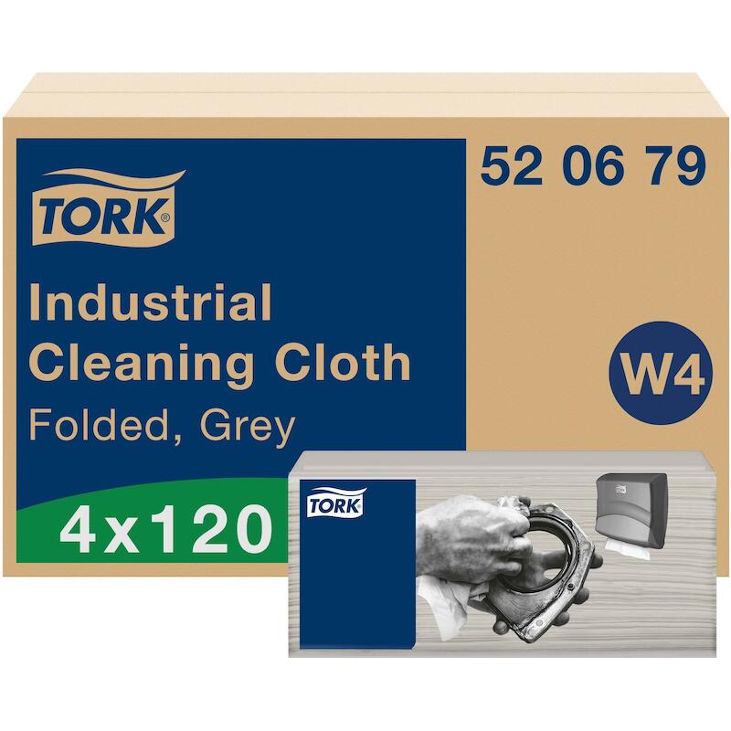 REINIGINGSDOEK GRIJS W4     520679 (120ST/BOX)TORK