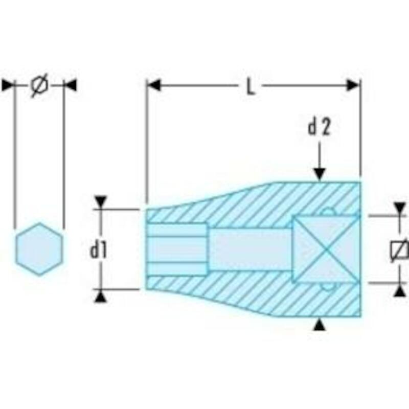 BITHOUDERDOP 3/8" - 5/16"   J.236 (L=30)     FACOM