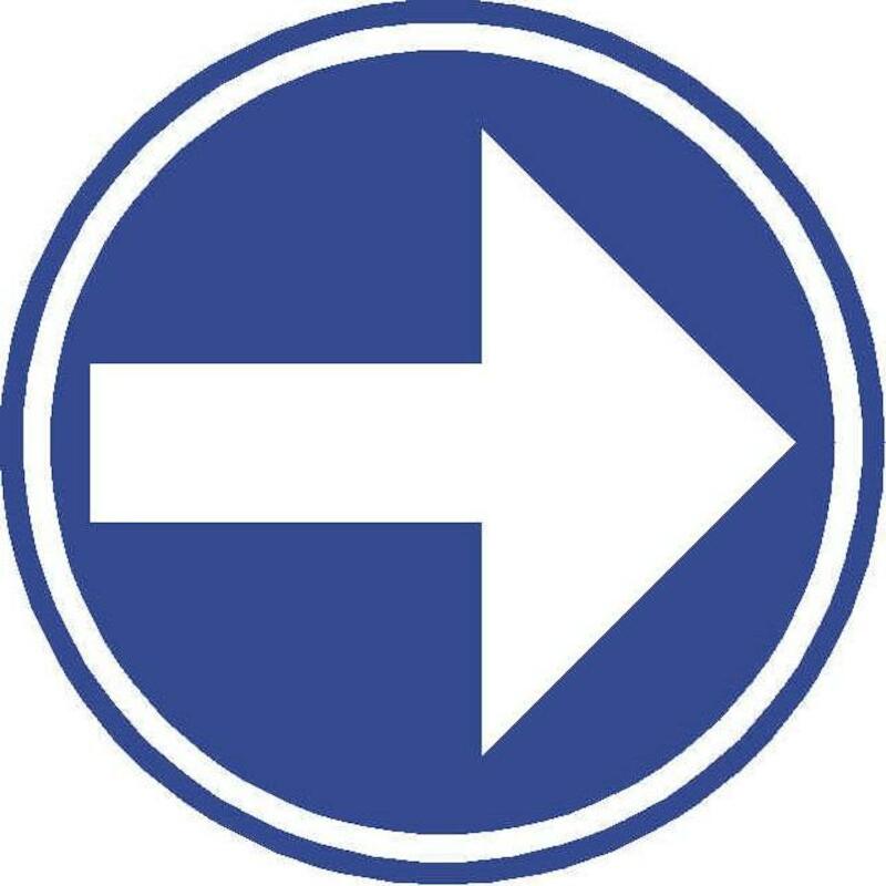 VERKEERSBORD - D1B - T250 GEBOD D1B VERPLICHTING DE DOOR DE PIJL AANGEDUIDE RICHTING