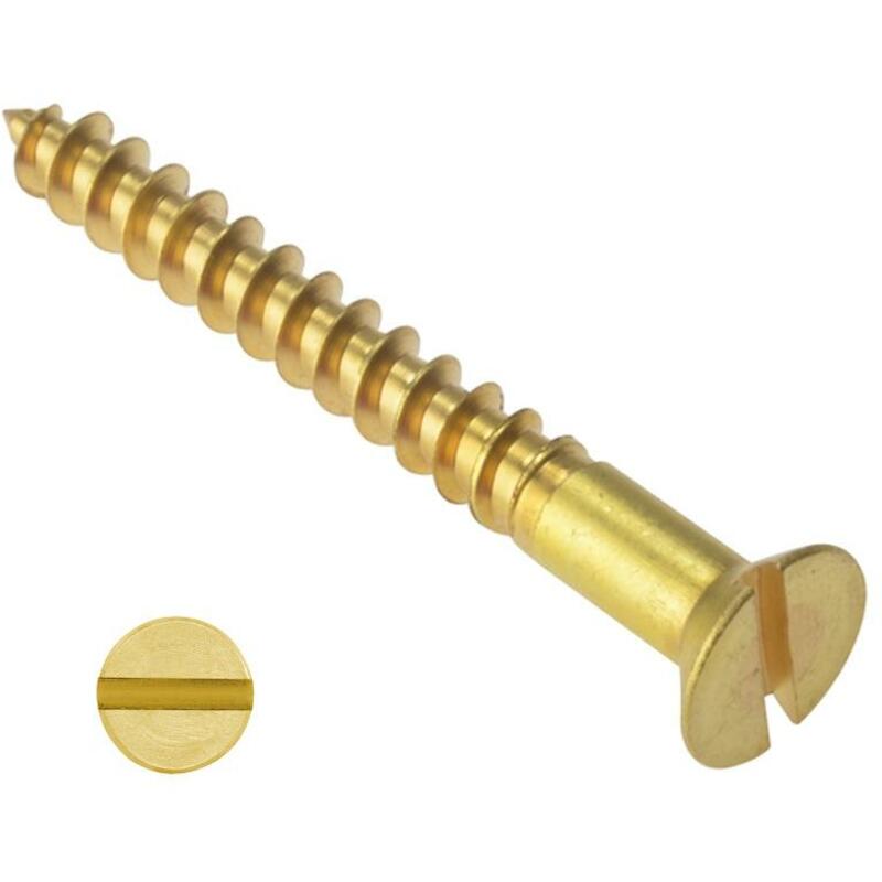 HOUTSCHROEF SLEUF VERZONKEN KOP - DIN 97 - 3,5 X 20 MM - MESSING