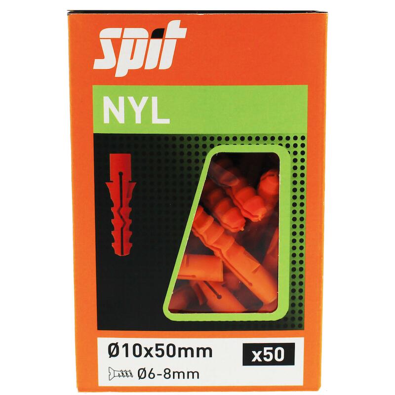 NYLONPLUG 10X50 Z.KRAAG     NYL        057030 SPIT