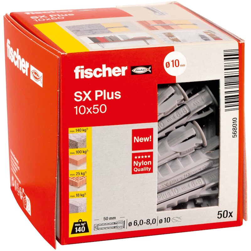 Fischer - Cheville à expansion - sx Plus 10 x 50 - nylon - 03308135