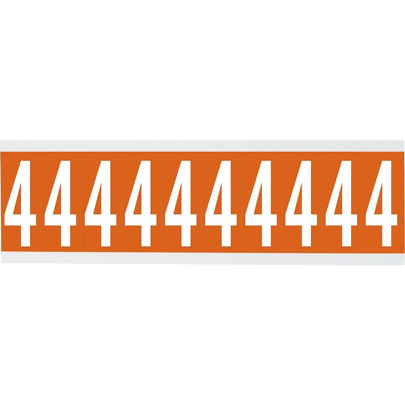 CIJFER - BRADY 912723 - '4' WIT OP ORANJE 22X57 MM(250 EA)