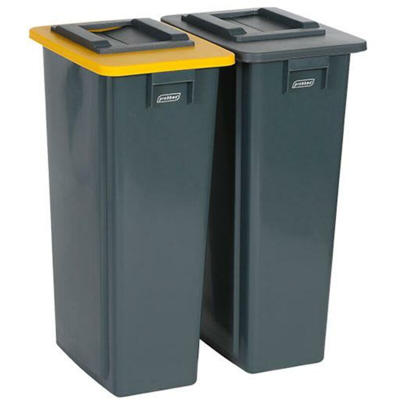 POUBELLE 80L GRIS           320X460X762MM  PLASTIB