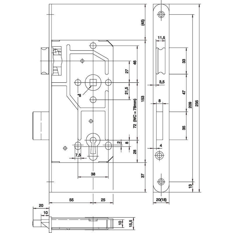 OPDEK-PZ-SLOT DIN RE 20/55  114 - OUDZILVER    KFV