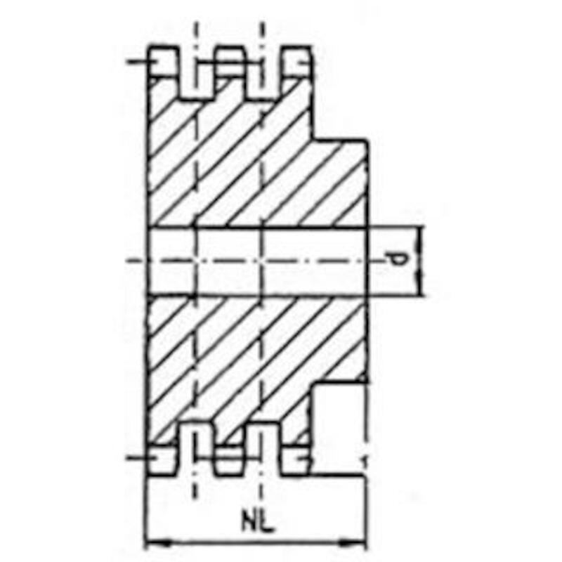 KETTINGWIEL HT - 08B-3 - STAAL 1/2 INCH TRIPLEX (20 TANDEN)