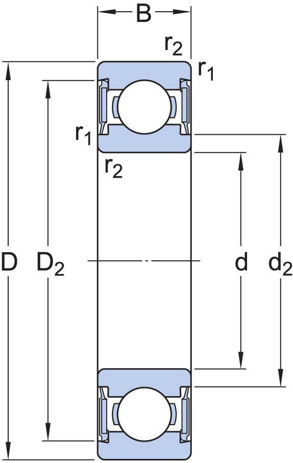 GROEFKOGELLAGER - SKF 6006-2RS1