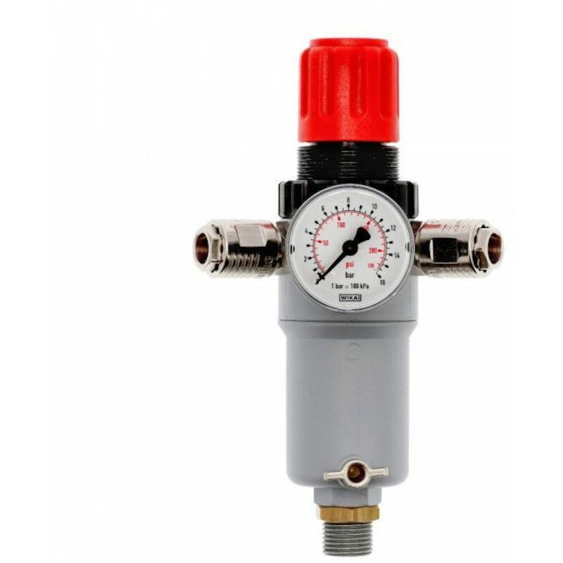 Airpress - Filter-drukregelaar - 4300210 - 1/2" - 0–12 bar - met 2 universele snelkoppelingen - 03079244