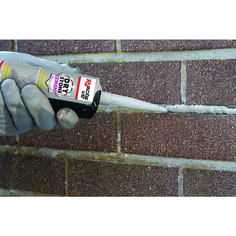 Rectavit - DryStone Cement - produit de réparation - hydrofuge pour murs - gris ciment - cartouche - 290 ml - 03161560