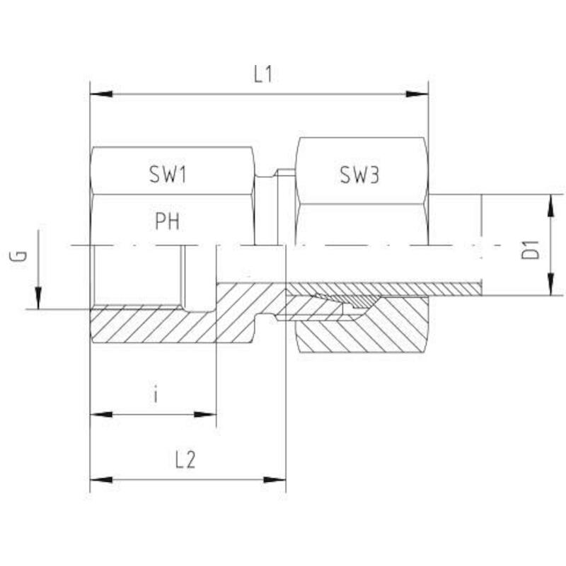 RECHTE OPSCHROEFKOPPELING   GAI-L-06-1/8"-NPT   PH