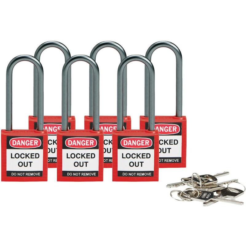 COMP SAFE PADLOCK 32MM SHA KD RED/6    BRADY   6ST