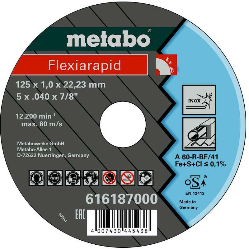 Metabo - Doorslijpschijf - Flexiarapid - Inox - tf 41 - ø 125 x 1,0 x 22,23 mm - 47070274