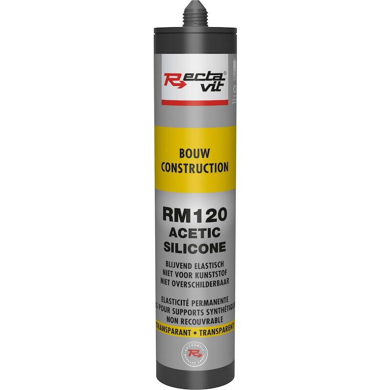 Rectavit - rm 120 Bouw - Mastic silicone - Acétique - Transparent - 310 ml - 11050001