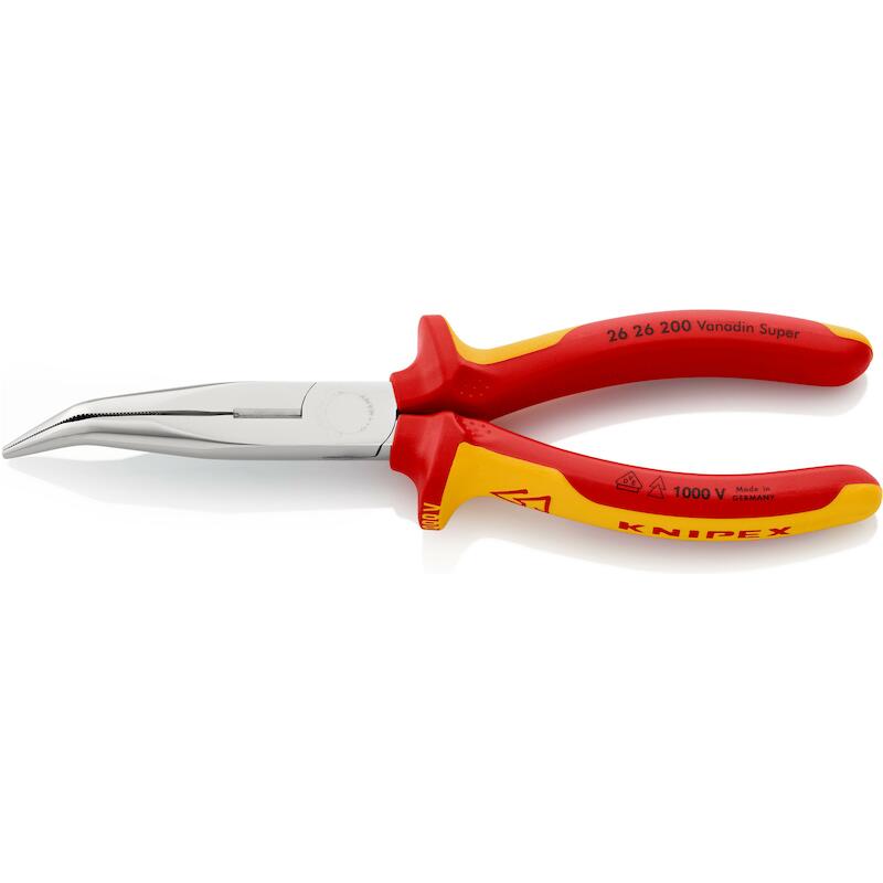 PINCE DEMI-RONDE COUDÉE VDE 26 26 - 200MM   KNIPEX