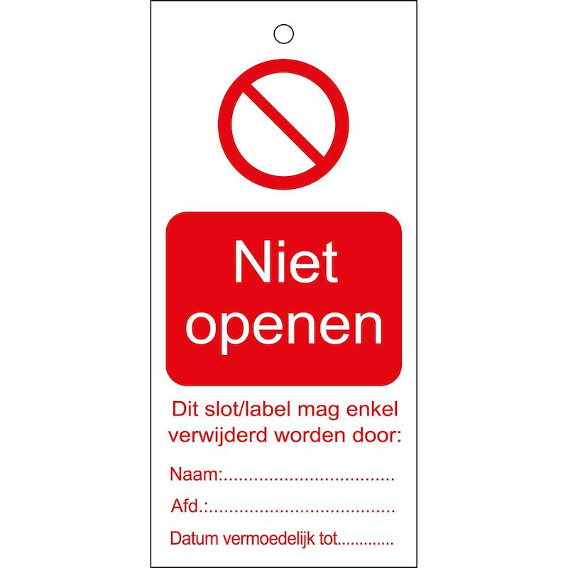 ÉTIQ. 225221 TAG-NIET OPENEN-110*50         (10PC)