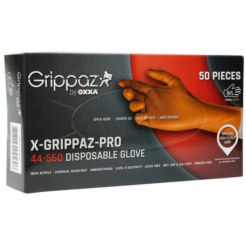 HANDSCH.NITRIL GRIPPAZ OR.  44-560  (50ST) 10 OXXA