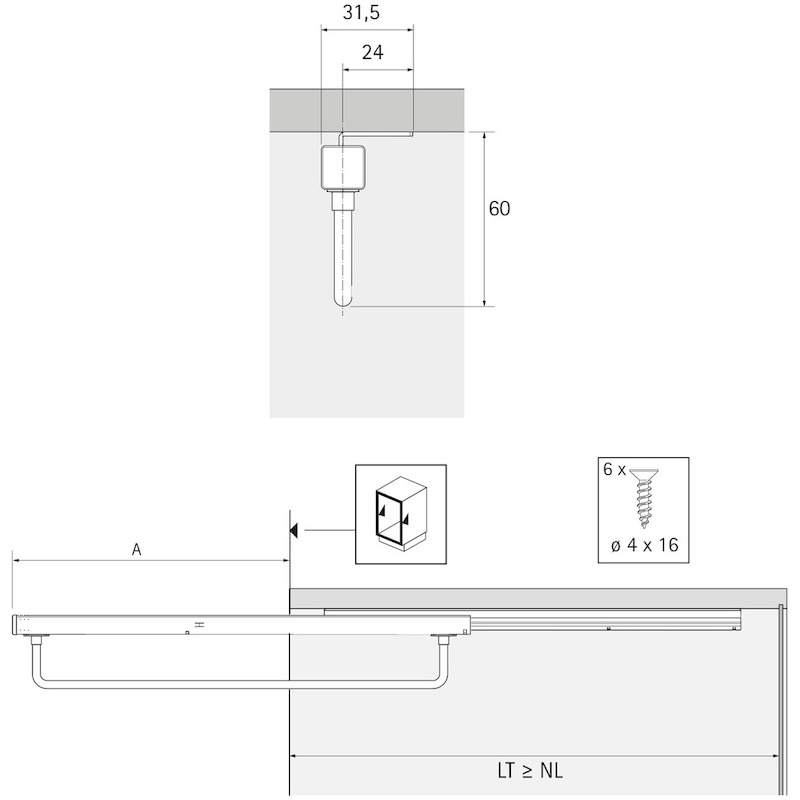 KLEERHANG UITTR.GEL.QUADRO 350MM RVS  HETT-9364998