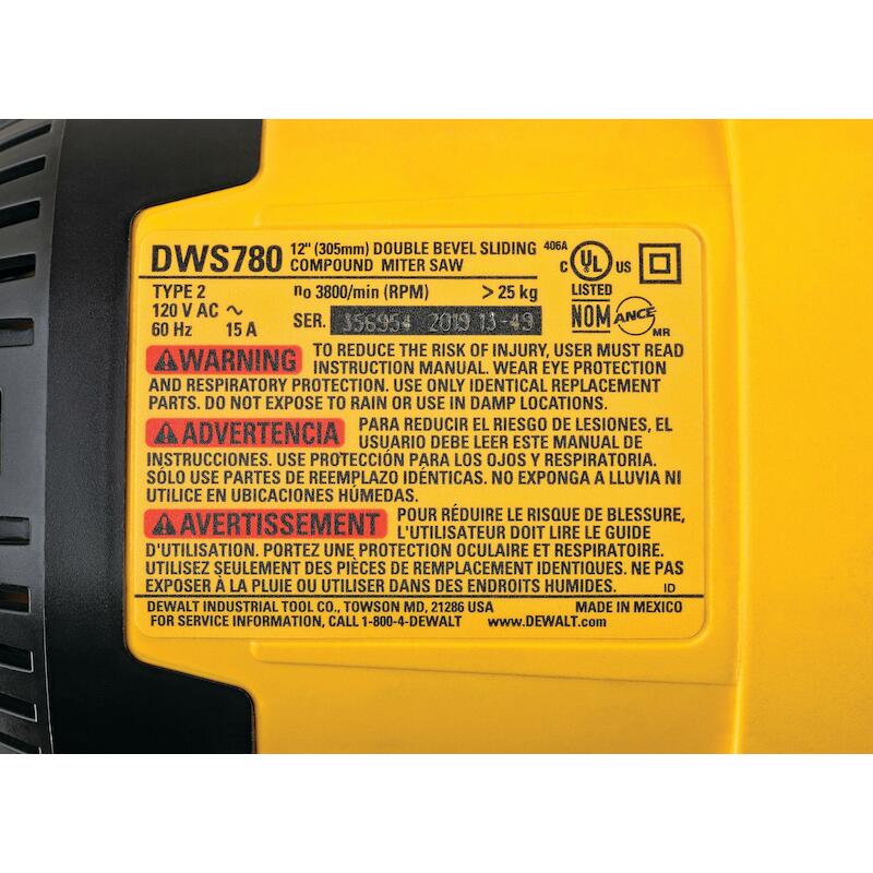 AFKORTZAAG 1675W/305MM      DWS780          DEWALT