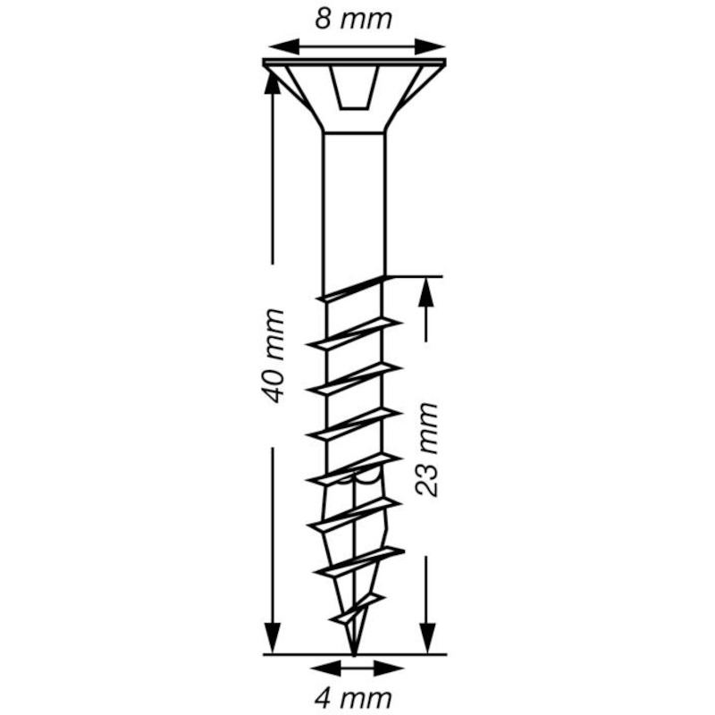 Spax - vis pour panneau d'aggloméré - tête fraisée - t-star plus T20 - filetage partiel - 4 x 40 mm - inox A2 - 02339165