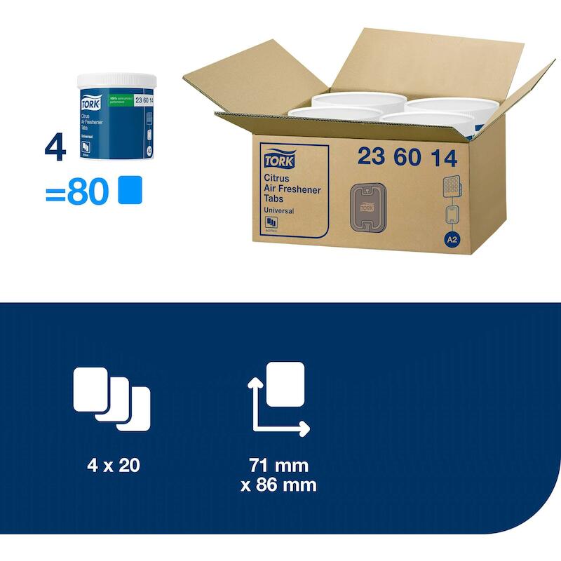 DÉSODORISANT UNIVERSAL TAB  236014-CITR.(20PC)TORK