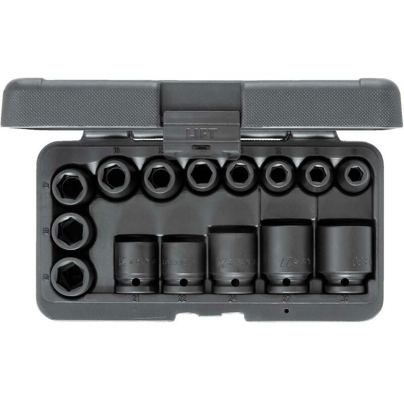 Gedore - k 19-015 - slagmoerdopsleutelset - 1/2" - 6-kant - 10-30 mm - 15-DELIG - 08102466