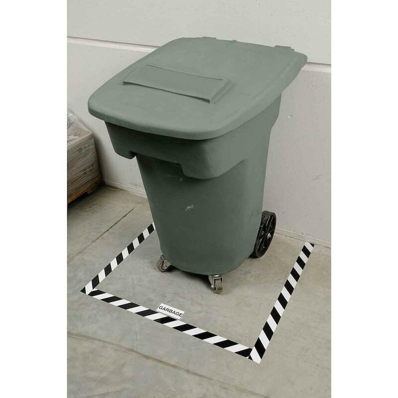 VLOERMARKERINGSTAPE - BRADY 104349 - ZWART EN WIT 76,2 MMX30 M