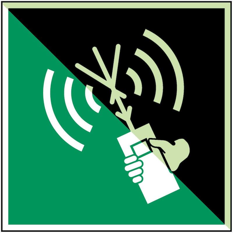 PICTOGRAM - BRADY E051 - DRAAGBARE MELDINGSRADIO 200X200 MM (1 EA)