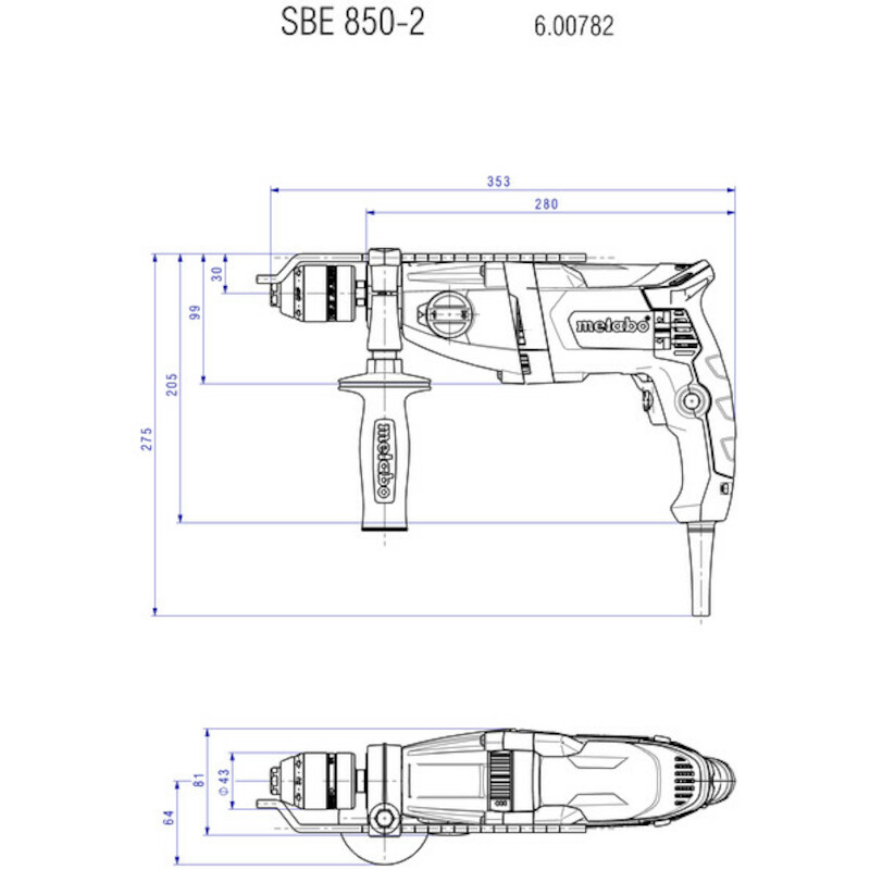 PERCEUSE A PERC.850W        SBE 850-2(COFF) METABO