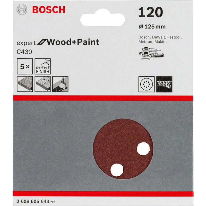 SCHUURSCHIJF 125MM 8G.      2608605643 P120(5ST)