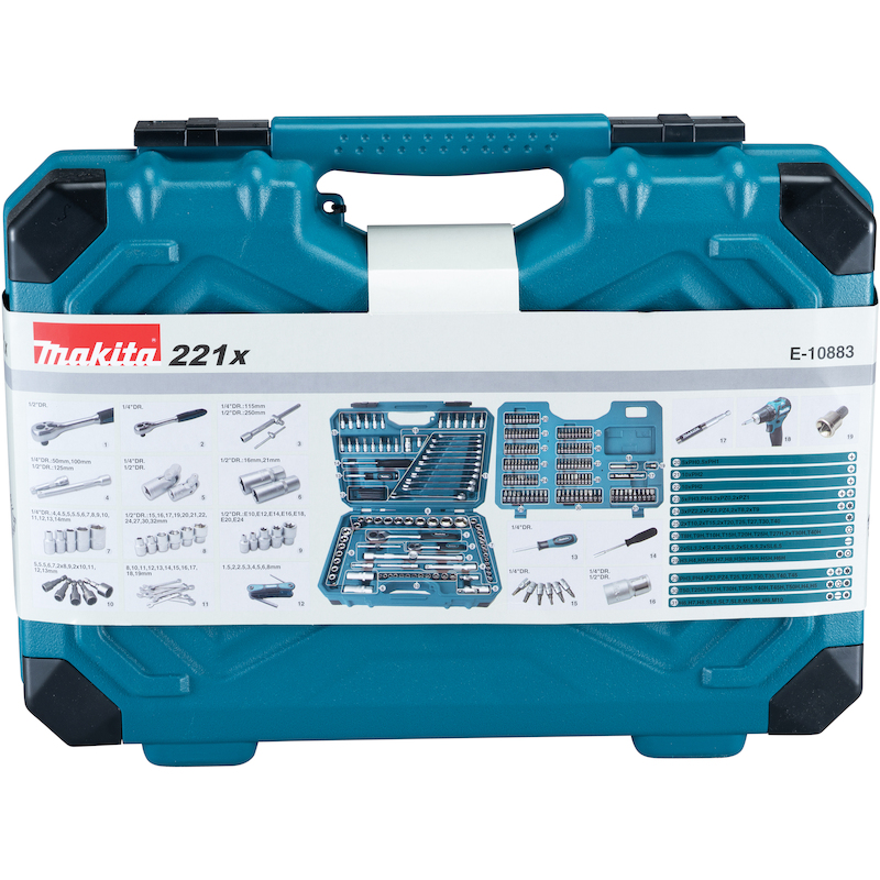 HANDGEREEDSCHAPSSET, 221 STUKS - E-10883 - MAKITA