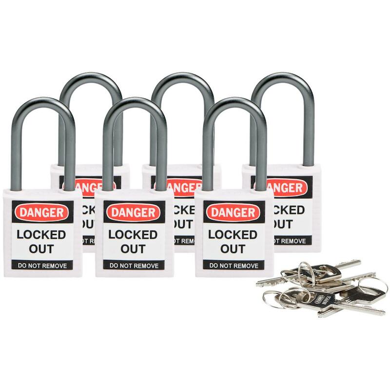 COMP SAFE PADLOCK 32MM SHA KD WHITE/6    BRADY 6ST