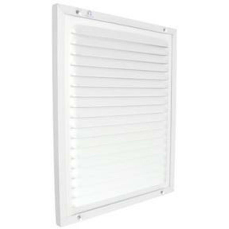 Renson - stamped ventilation grille with frame and insect screen - 437 - white ral 9010 - 200 x 200 mm - 02357518
