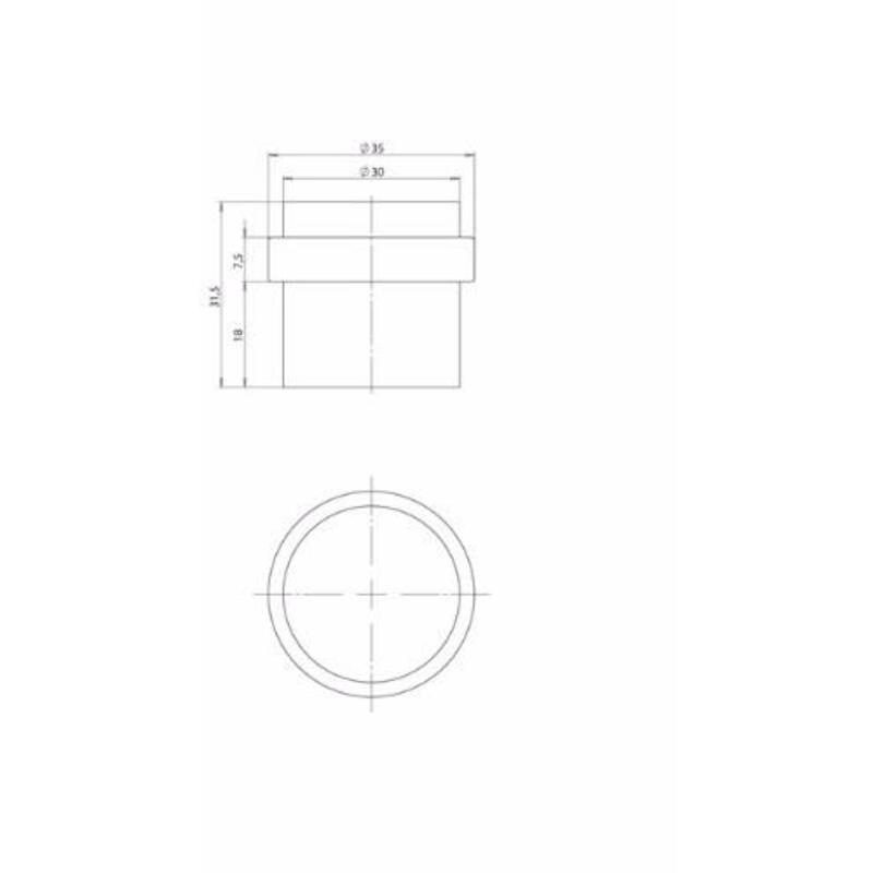 ARRÊT PORTE SOL INOX 30/35  TL0703 H=30 TONIC LINE