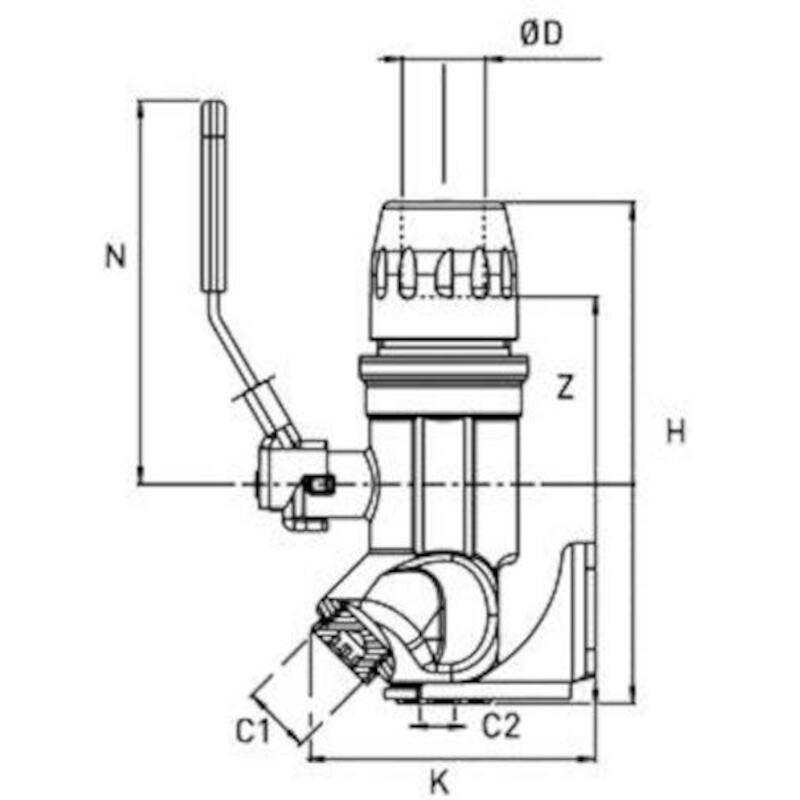 PLAQUE FIX.45°25MM - 1/2"   6678 25 21(ROBINET)TRA
