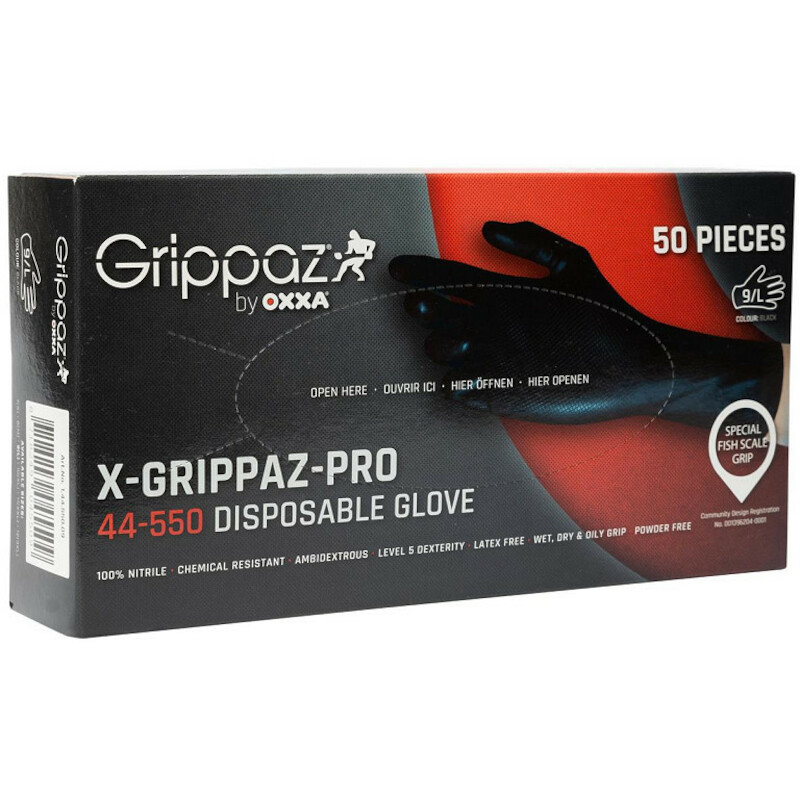 GANT NITRILE GRIPPAZ NOIR   44-550  (50PC) 10 OXXA