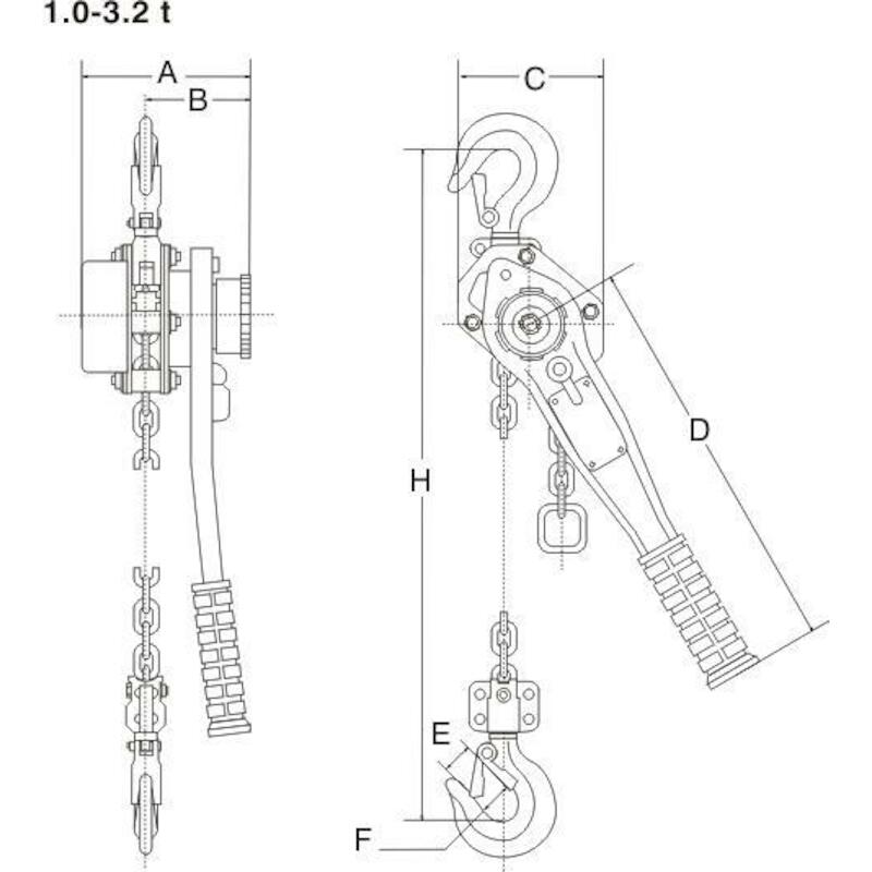 PALAN A LEVIER 1000KG/3M    YA           +COC REMA