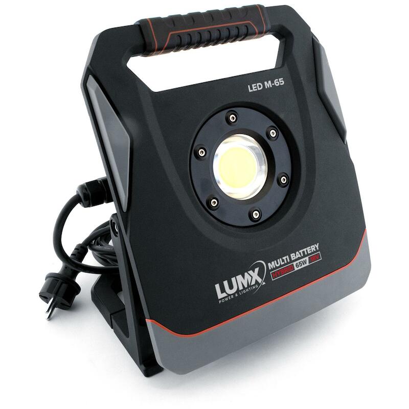 Lumx - Hybride LED-straler - Multi-Battery M-65 - 18 V - 65 w - 6.500 lm - lm 30065 - Met 5 adapters - Zonder accu - 08097594