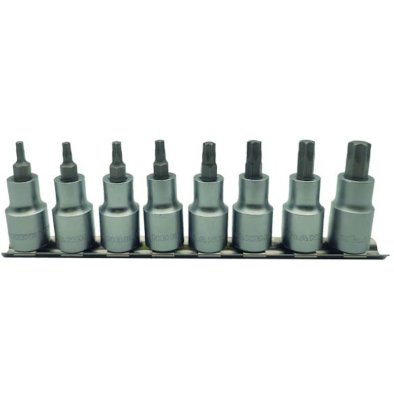 TORX DOPPENSET 1/2" T20 TOT T55 LENGTE 57 MM 8 DELIG