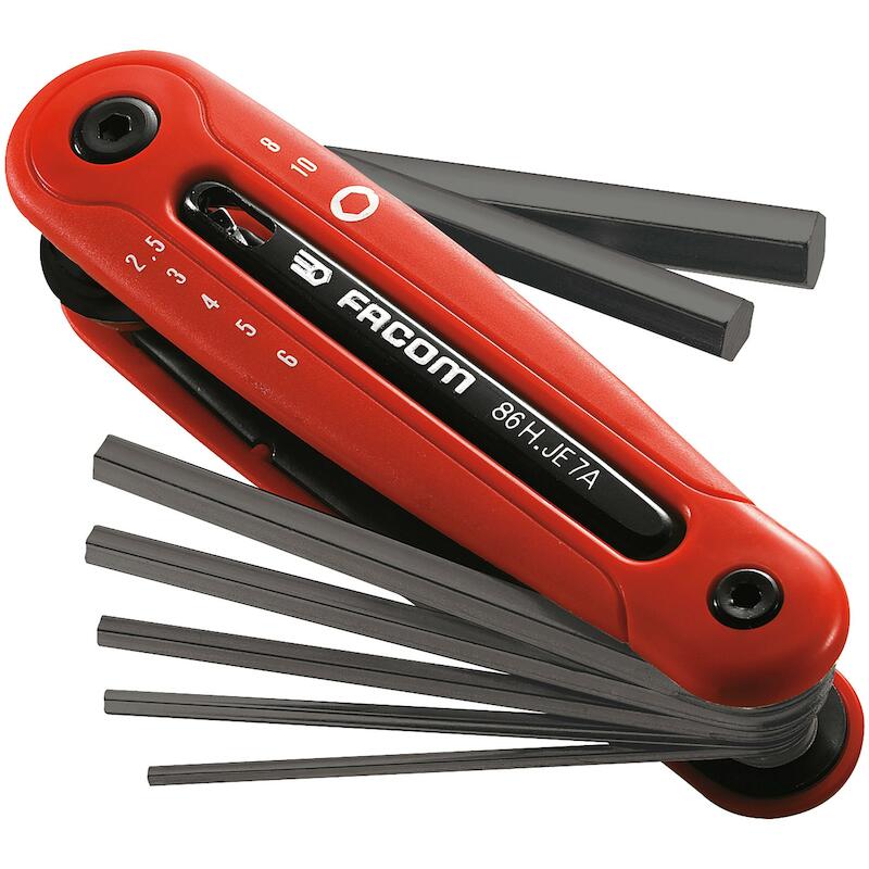 Facom - Inbussleutelset - 86H.JE7A - Inklapbaar - 2,5–10 mm - 7-DELIG - 41294827