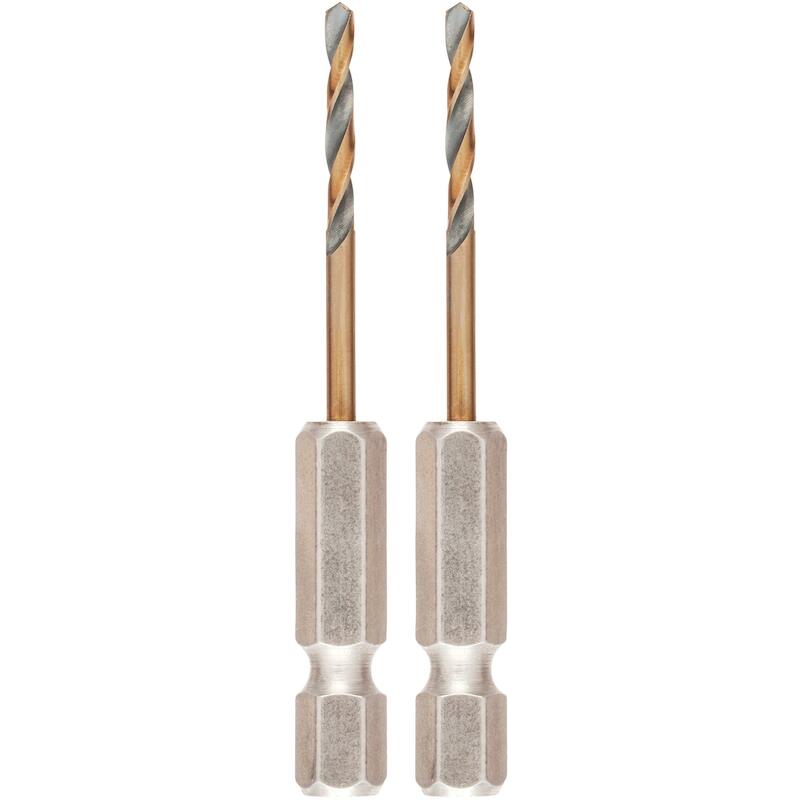 FORÉT MÉTAUX HSS 2,5X60(2PC)DT20601-QZ HEX 1/4"DEW