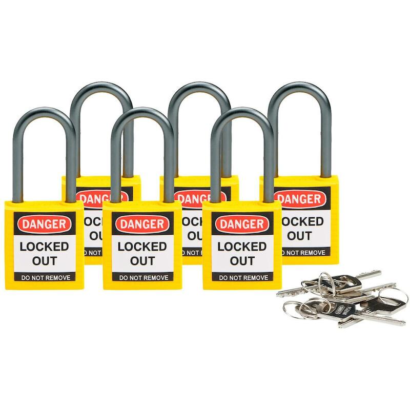 COMP SAFE PADLOCK 32MM SHA KD YEL/6    BRADY   6ST
