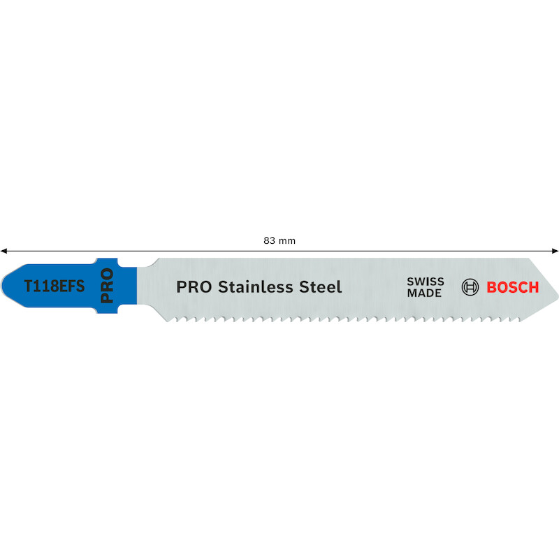 Bosch - Jigsaw blade - t 118 efs Basic for Inox - 83 mm - 5 pcs - 02224082